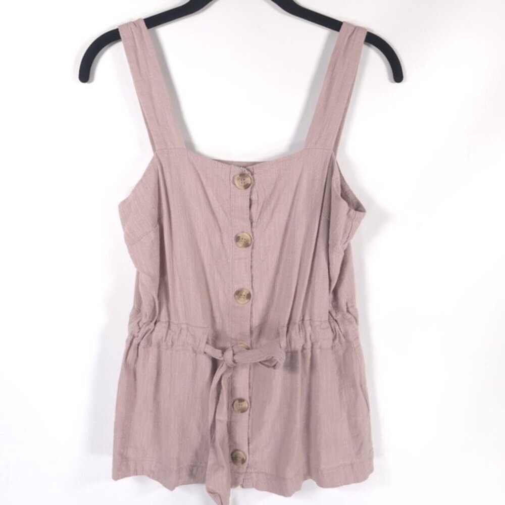 THAT’S IT!‎ Knit Button Up Drawstring Peplum Tank Top INDIA🇮🇳MADE SMALL